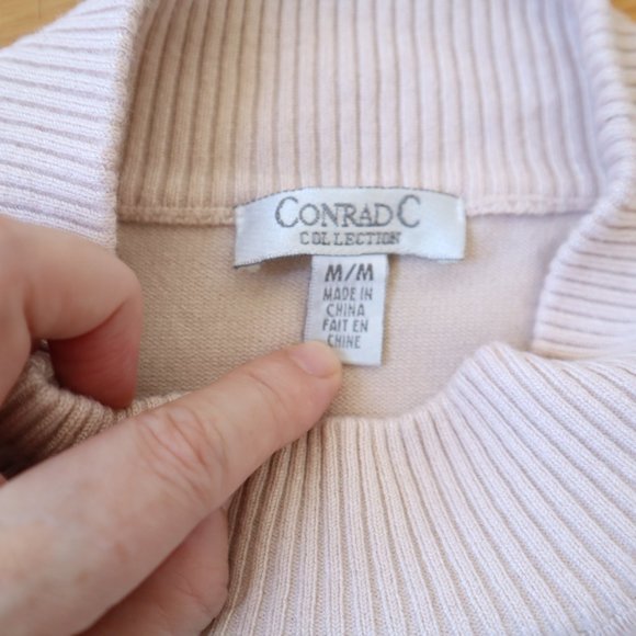 Conrad C Collection Knit Long Sleeve Blouse Sweater Cream Shirt - Picture 8 of 10